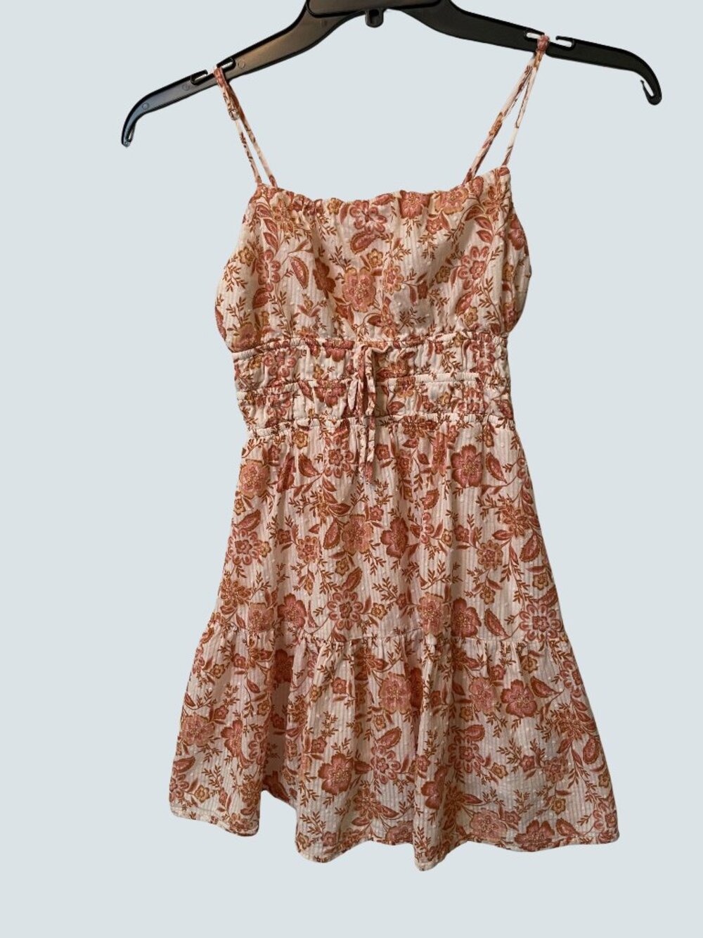 Lush Mauve Sage Smocked Empire Waist Babydoll Dress Tiered skirt Summer